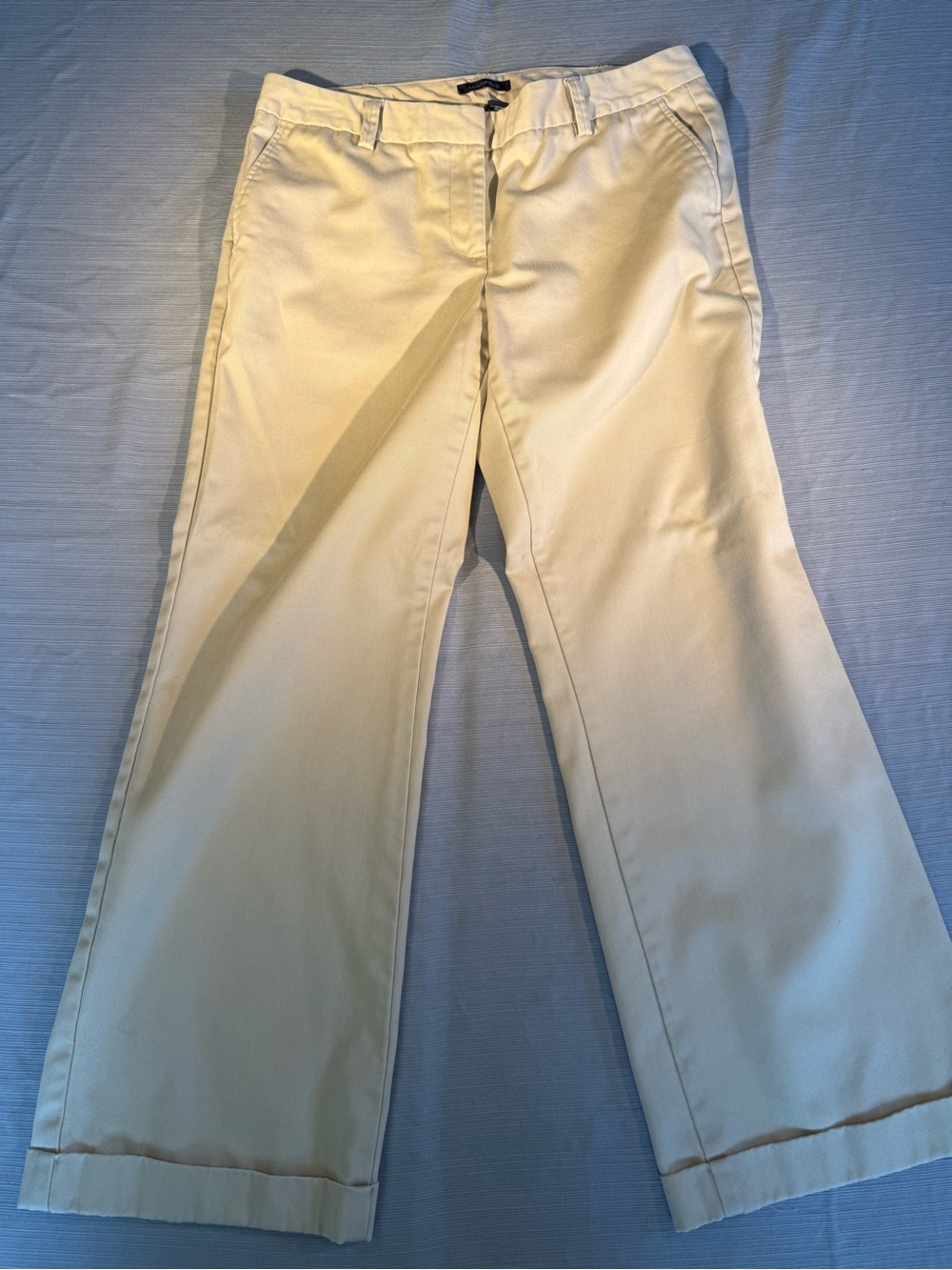 Lands' End Wide Leg Women's Pants in Light Cream